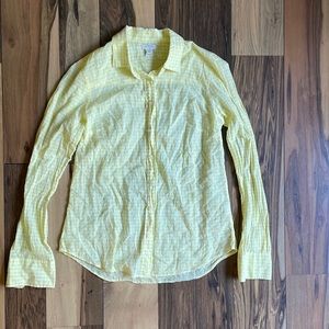 J. Crew Factory yellow gingham button down shirt